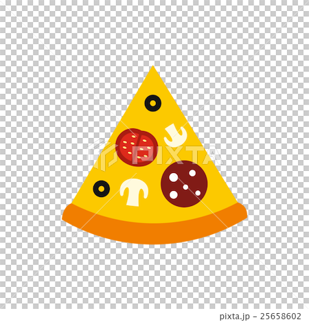 Slice of pizza icon in flat style 25658602