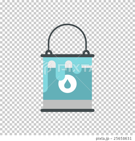 Bucket with blue paint icon, flat style 25658631