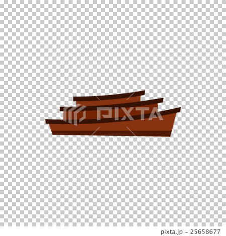 Wooden boats icon, flat style 25658677