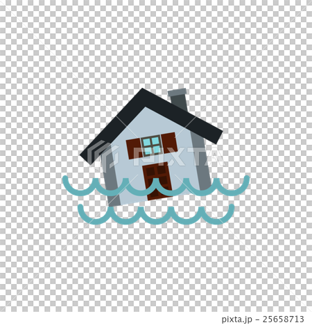 Flood icon, flat style - Stock Illustration [25658713] - PIXTA