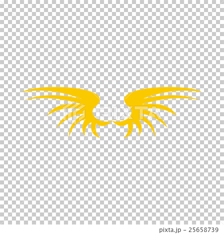 Two yellow wing birds icon, flat style - Stock Illustration [25658739 ...