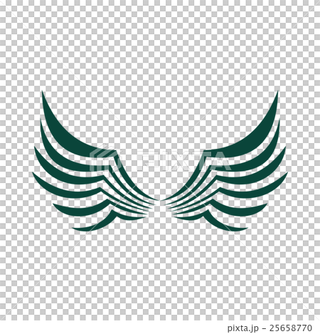 Two green wing birds with feathers icon - Stock Illustration [25658770 ...