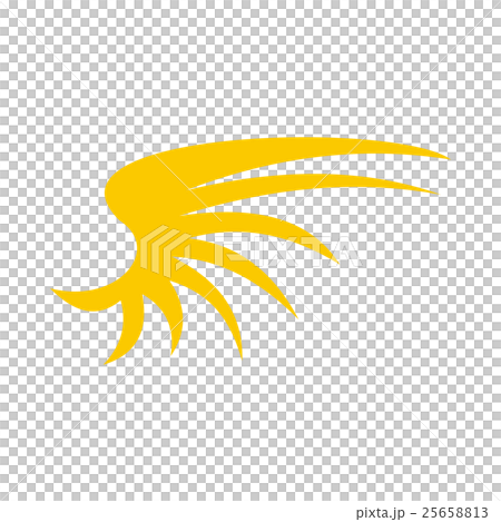 Yellow birds wing icon, flat style - Stock Illustration [25658813] - PIXTA