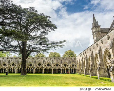 Salisbury cathedral under cloudy sky Salisbury cathedral under cloudy sky 25658988