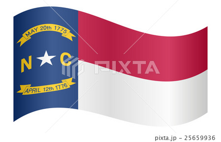Flag of North Carolina waving on white background Flag of North Carolina waving on white background 25659936