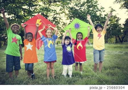 Kite Kid Child Casual Cheerful Leisure Outdoors Concept 25660304