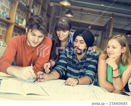 Architect Cafe Casual Brainstorming Meeting Concept 25660685