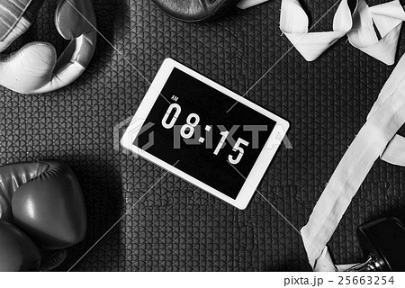 Boxing Glove Time Tablet Bandage Concept 25663254