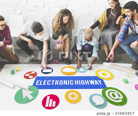Electronic Highway Internet Information Online Concept 25663957