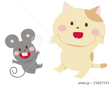 ネコとネズミのイラスト素材 [25667554] - PIXTA
