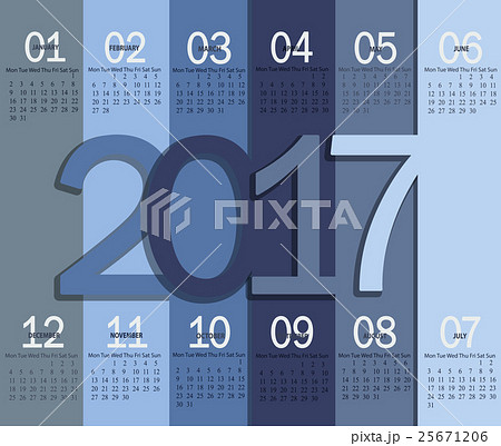 Modern calendar for 2017. 25671206