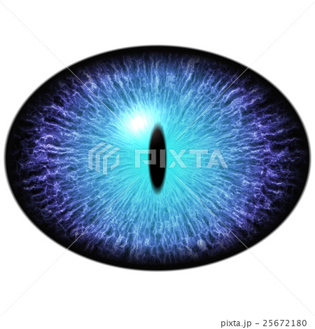 Isolated blue eye. Big elliptic eye, striped iris 25672180