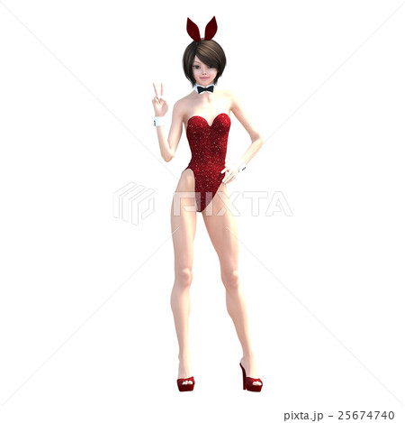 可愛いバニーガール perming3DCGイラスト素材 可愛いバニーガール perming3DCGイラスト素材 25674740