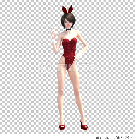可愛いバニーガール perming3DCGイラスト素材 可愛いバニーガール perming3DCGイラスト素材 25674740