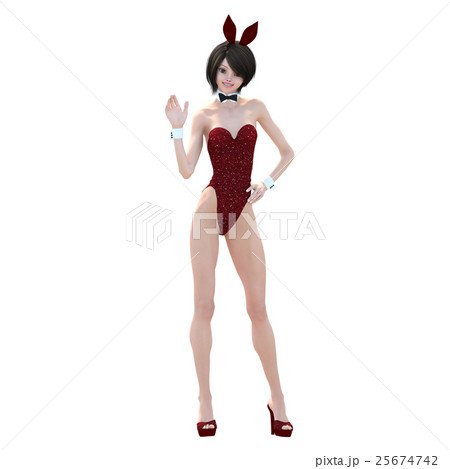 可愛いバニーガール perming3DCGイラスト素材 可愛いバニーガール perming3DCGイラスト素材 25674742