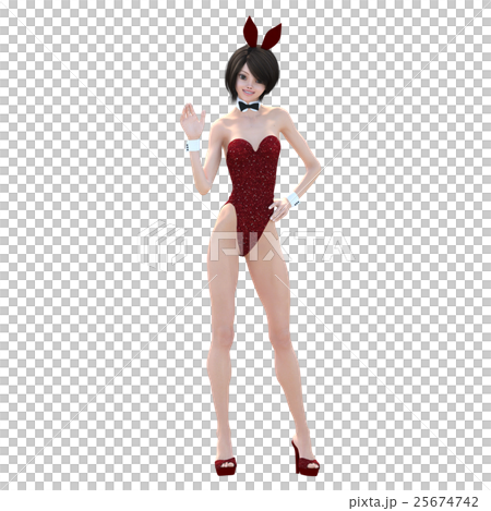 可愛いバニーガール perming3DCGイラスト素材 可愛いバニーガール perming3DCGイラスト素材 25674742
