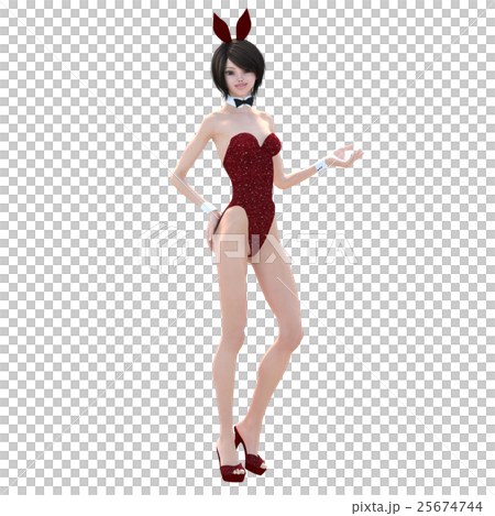 可愛いバニーガール　perming3DCGイラスト素材 25674744