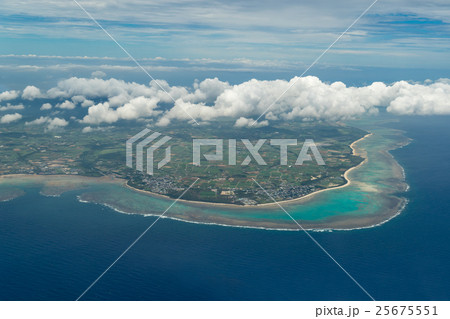 石垣島 航空写真 沖縄県 の写真素材