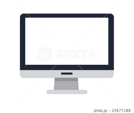 Gray Computer Monitor in Flat. 25677188