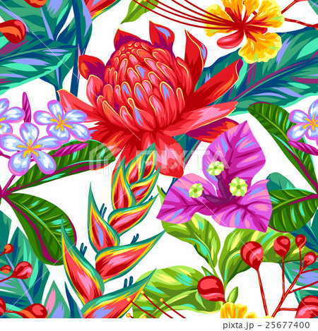 Seamless pattern with Thailand flowers. Tropical 25677400