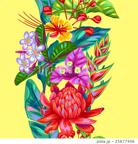 Seamless pattern with Thailand flowers. Tropical 25677406