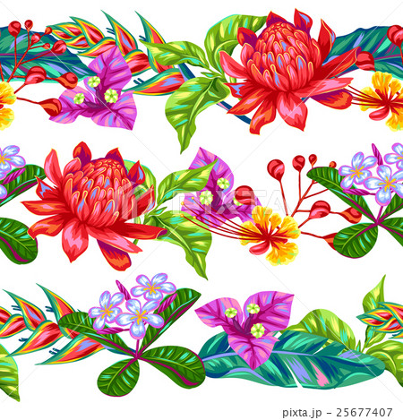 Seamless pattern with Thailand flowers. Tropical 25677407