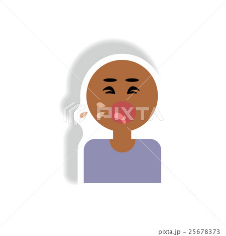 Vector paper sticker various symptoms of AIDS on 25678373