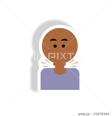 Vector paper sticker various symptoms of AIDS on 25678384