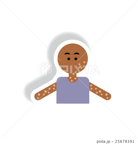 Vector paper sticker various symptoms of AIDS on 25678391