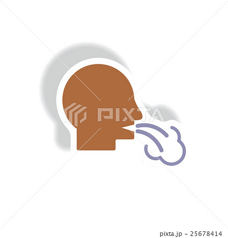 Vector paper sticker various symptoms of Malaria 25678414