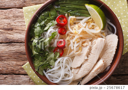 Vietnamese soup Pho Ga with chicken 25678617