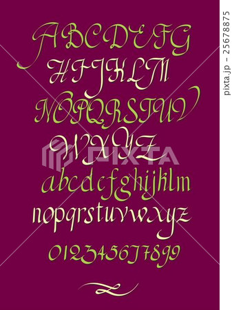 Calligraphic vector script font. Handwritten brush 25678875