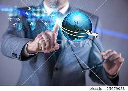 Businessman in air travel concept Businessman in air travel concept 25679028
