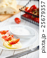 Vegetarian sandwich with olive oil, cherry tomato 25679357