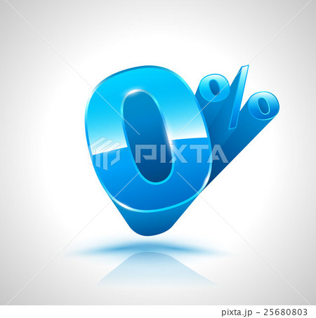 Blue Zero percent 3D style. Blue Zero percent 3D style. 25680803