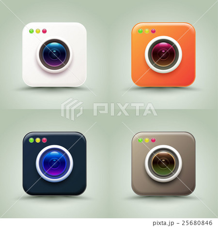 Hipster photo retro camera icon set. 25680846