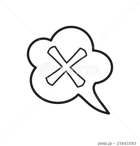 Cross in cloud icon, outline style 25681083