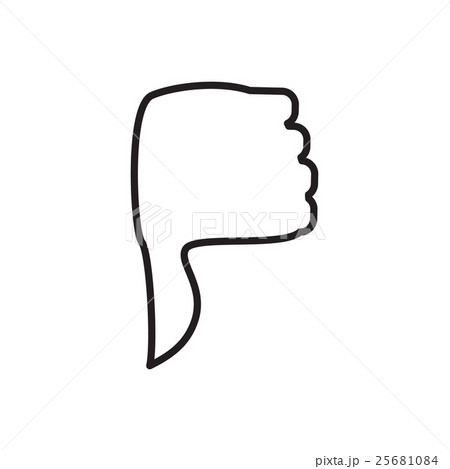 Hand with thumb down icon, outline style 25681084