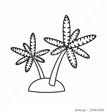 Palm trees on island icon, outline style 25681085