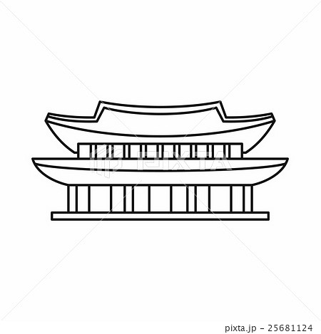 Gyeongbokgung palace, Seoul icon, outline style 25681124