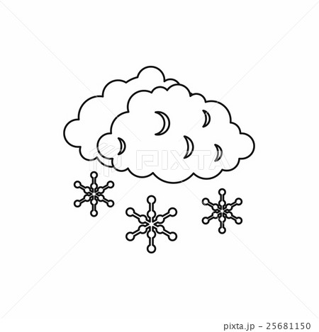 Clouds and snow icon, outline style 25681150