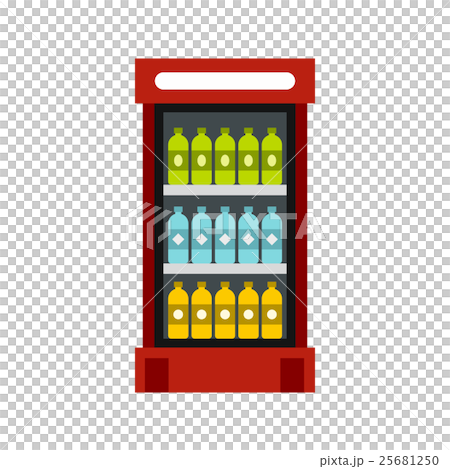 Fridge with drinks icon, flat style Fridge with drinks icon, flat style 25681250