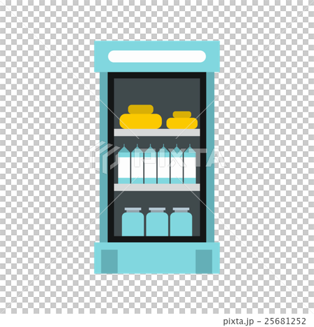 Refrigerator with products in store icon Refrigerator with products in store icon 25681252