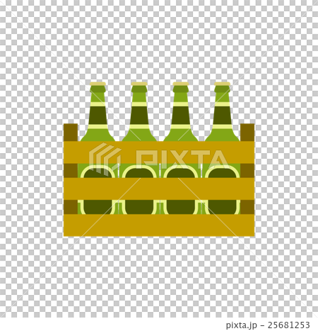 Pack of beer bottles icon, flat style 25681253