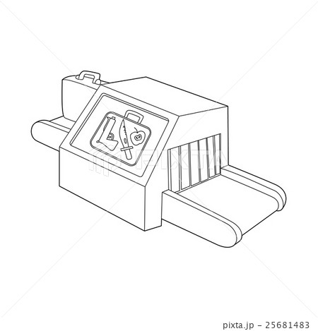 Introscope at airport icon, outline style 25681483