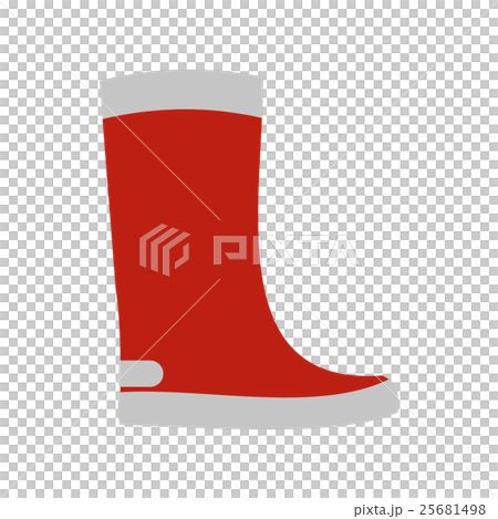 Red rubber boot icon, flat style 25681498