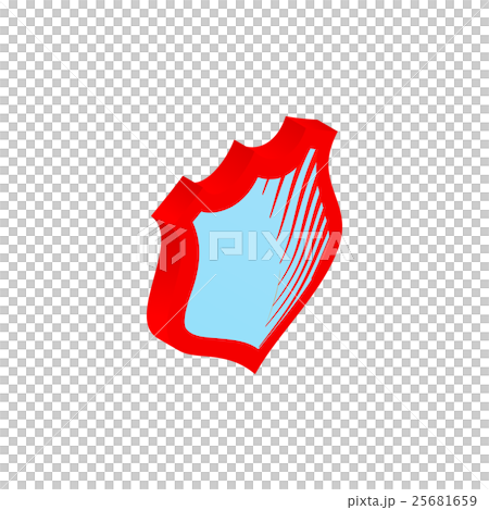 Metallic striped shield icon, isometric 3d style 25681659