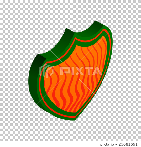 Shield with red stripes icon, isometric 3d style 25681661