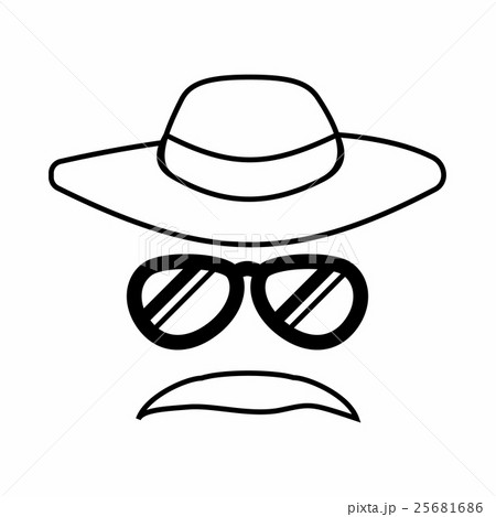 Detective incognito icon, outline style Detective incognito icon, outline style 25681686