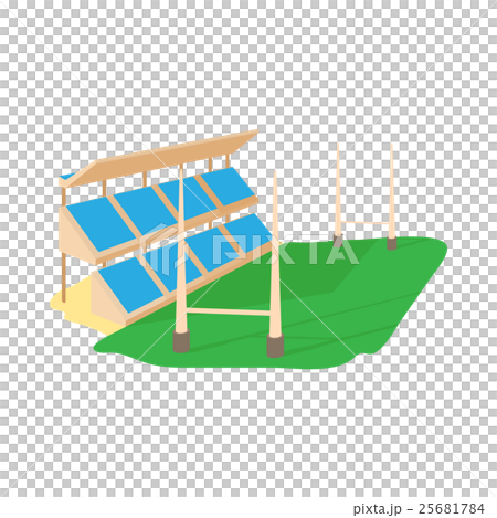 Rugby stadium icon, cartoon style 25681784